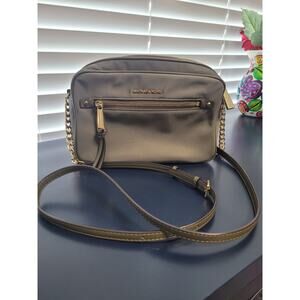 Michael Kors Large Nylon Crossbody‎ Handbag - Olive Green W/Gold Hardware